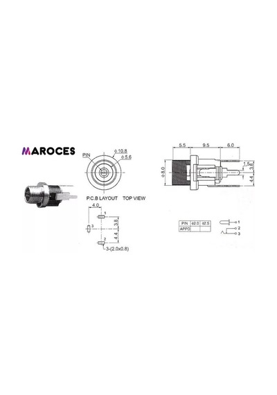 Ic-258A Dc Şase 2,1Mm Metal Üstten Somunlu 1 Adet
