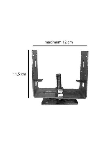 M14 Ayarlı Tablalı Kaliteli Sağlam Sac Pergule Ayağı 2,5 Mm Tabalı Vidalı