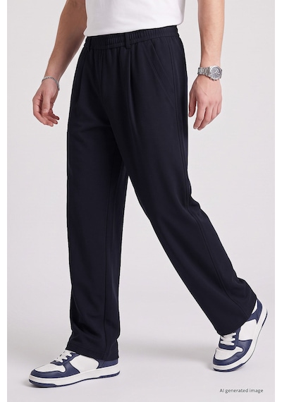 TOMMYLIFE Lacivert Rahat Form Erkek Palazzo Pantolon - 82199