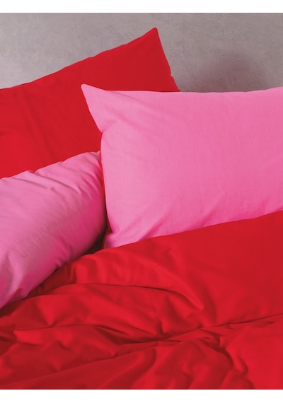 Cozy Home Popping Colors Tek Kişilik Lastikli Çarşaflı Nevresim Takımı Sage Kırmızı-fuşya