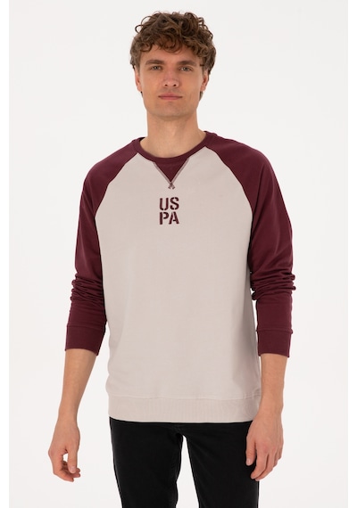 U.S. Polo Assn. Erkek Bisiklet Yaka Regular Fit Bordo İnce Sweatshirt 50315420-VR177