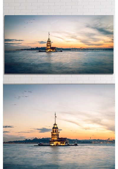 Kız Kulesi İstanbul Muhteşem Manzara Kanvas Tablo 50 x 25