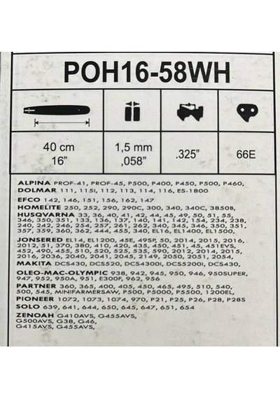 Hsgl Motorlu Testere Husq 137 140 142 3/25 32 Diş Kılavuz Poh16-58wh Dolmar Alpına Jonsered Solo