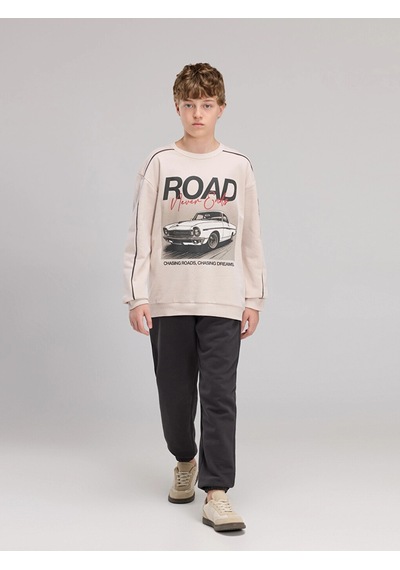 LC Waikiki Lcw Kids Bej Baskılı Erkek Çocuk Sweatshirt Ve Eşofman Altı Beıge