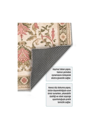Dekoratif Halı Kaymaz Taban Leke Tutmaz Yıkanabilir Kilim Özel Ölçü Salon Halısı 3036