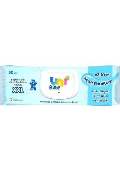 Uni Baby Vücut Temizleme Havlusu Xxl 50'li Tekli