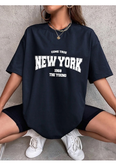 Noıssey Urban Pop Graphic Kadın Tişört Koleksiyonukod 5114 Lacivert