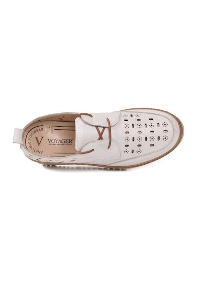 Voyager Kadın Beyaz Hakiki Deri Lastik Bağcıklı Anatomik Rahat Tabanlı Desenli Casual Ayakkabı Z136 Voyager Kadın Beyaz Hakiki Deri Lastik Bağcıklı Anatomik Rahat Tabanlı Desenli Casual Ayakkabı Z136