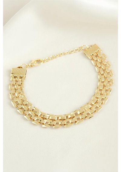 Hasır - 475 - Şekilli Zincir - Spt-gld - Bileklik Sarı