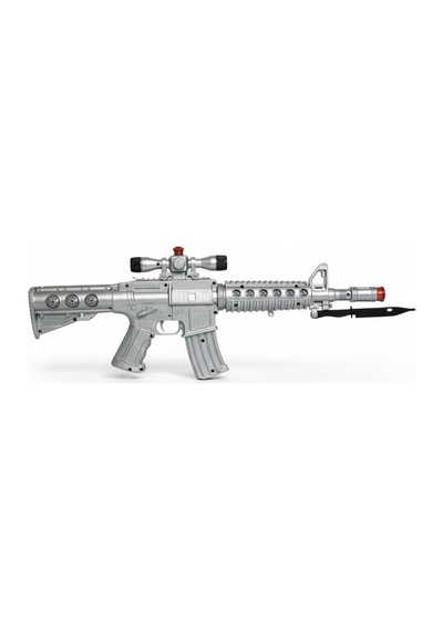 Sesli Renkli Işıklı Pille Çalışan Oyuncak Tüfek M16 Oyuncak Silah Özel Kuvvet Tüfeği 50 Cm