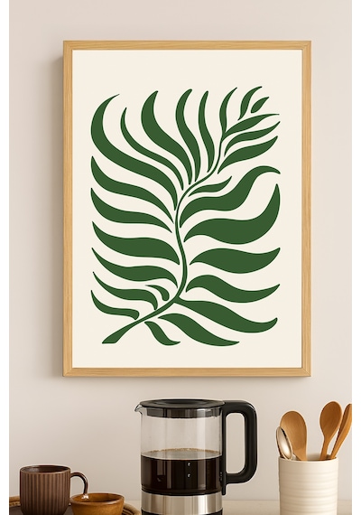 Leafsong Ahşap Çerçeveli Poster, Dekoratif Sanatsal Duvar Tablosu