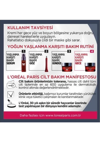 L'Oreal Paris Revitalift Laser X3 Yoğun  Gece Kremi 50 ML