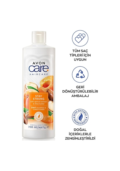 Avon Care Kayısı ve Shea Özü Şampuan ve Saç Kremi 700 ML