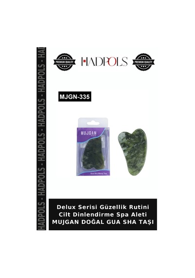 Delux Serisi Güzellik Rutini Cilt Dinlendirme Spa Aleti Mujgan Doğal Gua Sha Taşı Çok Renkli
