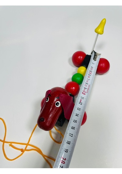 Ahşap Köpek İpli Çekmeli Oyuncak -17Cm