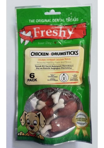 Freshy Tavuk Butları Tavuk Etiyle Sarmalanmış Kalsiyum Kemikleri Köpek Ödülü 90 G