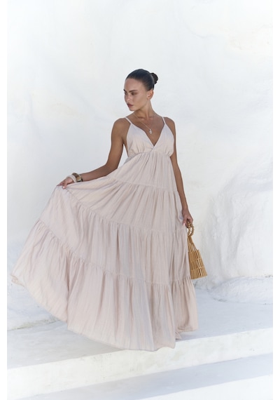 Mai Collection Mai Studios Co. Siena Vizon Askılı Uzun Elbise Vizon Mai Collection Mai Studios Co. Siena Vizon Askılı Uzun Elbise Vizon