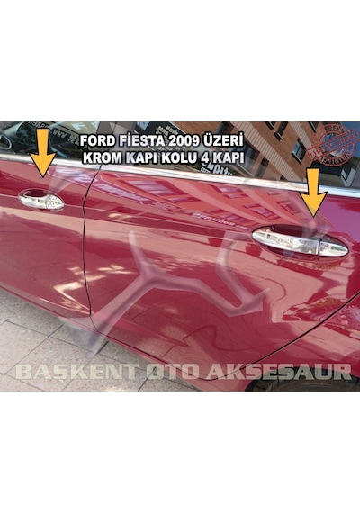 Ford Fiesta Krom Kapı Kolu 4 Kapı 2009-2017 Paslanmaz Çelik