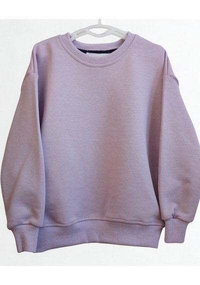 Kız Çocukları İçin 3 İplik Kumaş Lila Rengi Sweatshirt %100 Pamuk Lila
