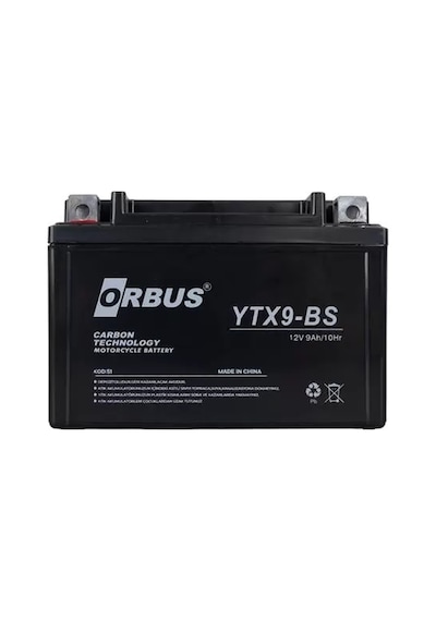 Sh Orbus Ytx9-bs 12v 9a Motosiklet Aküsü 150 X 86 X 107 Mm 2.84kg Najmaddin