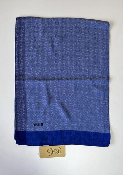 Aker 75x190 Cm Monogram Jakar Şal-922 Mavi-922 Mavi-922