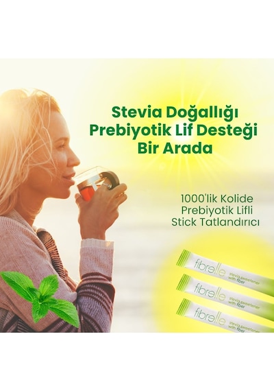 Fibrelle Prebiyotik Lifli Stevia Stick Toz Tatlandırıcı 1000 x 5 G