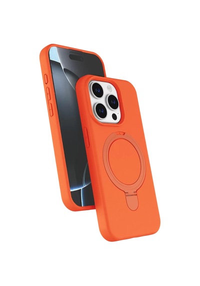 Newface Apple İphone 14 Pro Max Regal Magsafe Standlı Kapak - Turuncu