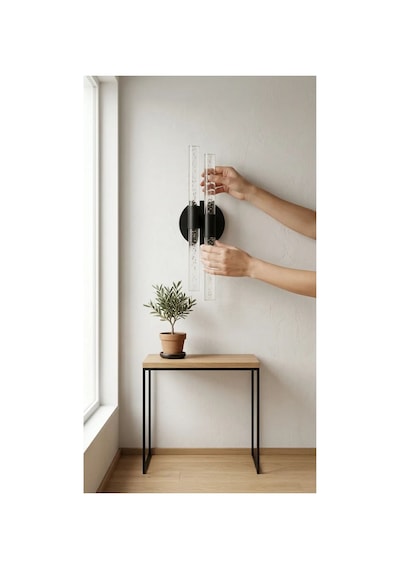 Bubbleflux Dubble Medium 40 Cm Modern Tasarım Led Aplik - Duvar Lambası - Siyah - Elektrikli - Günışığı Çok Renkli