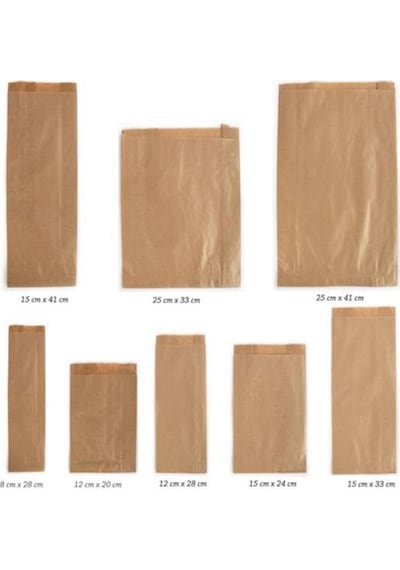 Kraft Baget Dürüm Şemua Kese Kağıdı 5 KG 1300'lü 8 x 28 CM
