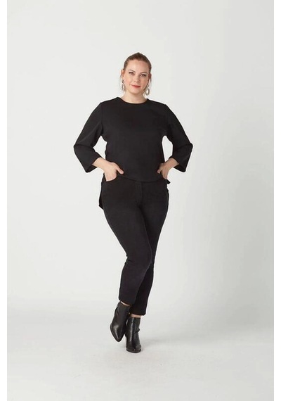 Moda Berray P001s Düz Renk Tam Kalıp Dar Paça Kot Pantolon Siyah Siyah