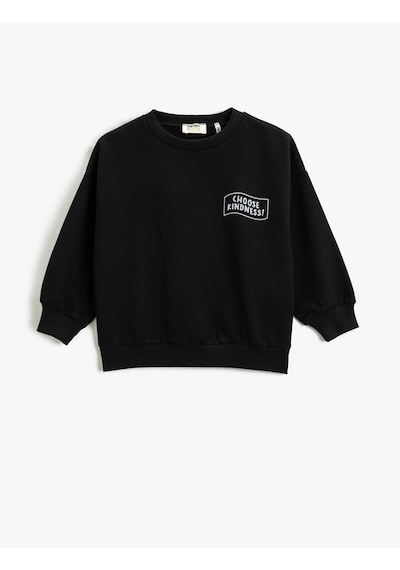 3SKG10104AK Koton Kız Çocuk Sweat SİYAH Siyah