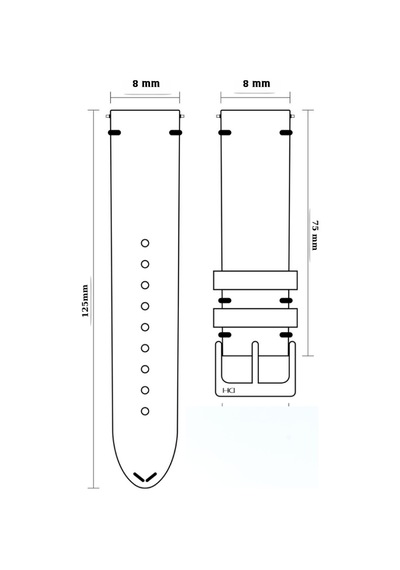 R4102s Roder Deri Kayış - Siyah - 24mm Şeffaf