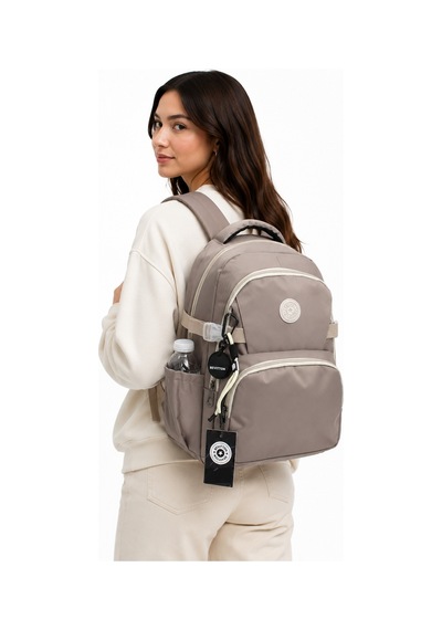 Suya Dayanıklı Kumaş Unisex Okul Çantası Vizon Rengi Okul Sırt Çantası 34500 Çok Renkli