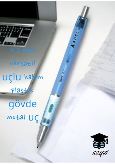 0,7 Mm Versatil Uçlu Kalem Plastik Gövde Metal Uç Mavi