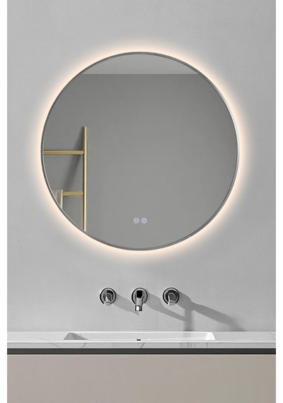 Akıllı Ayna Buhar Tutmayan 3 Renk Ledli Dekoratif Banyo Duvar Ofis Lavabo Aynası 75 Cm Diğer