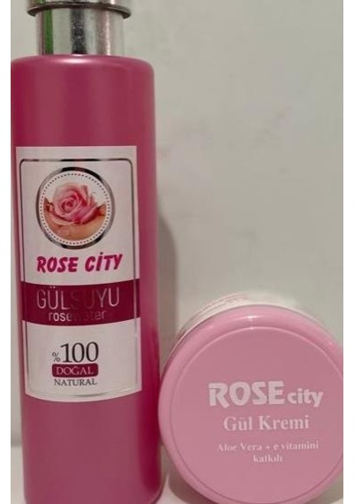 RoseCity 380ML Gülsuyu Alana 85ML Aloevera gül Krem Hediye