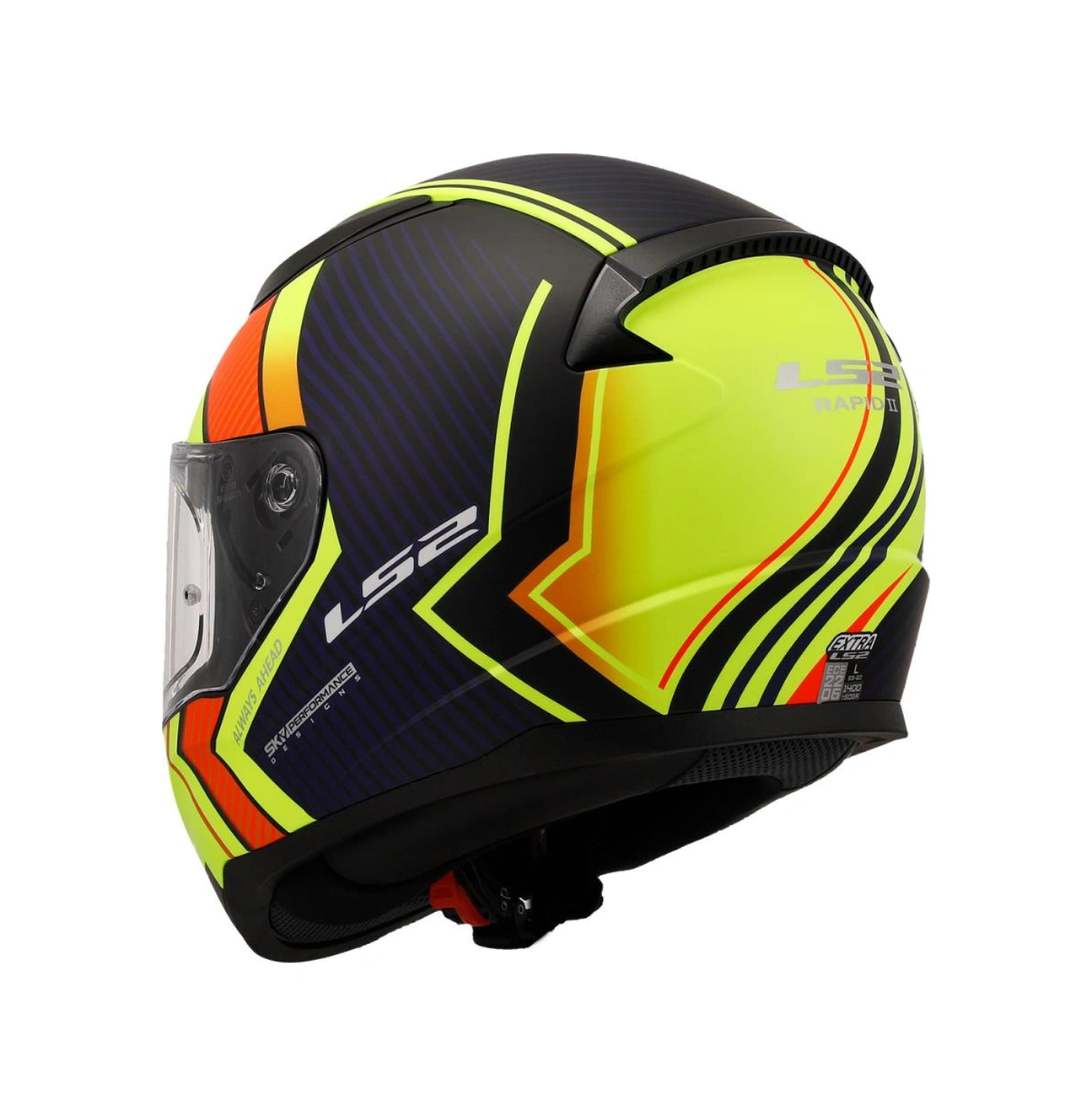Ls2 Rapıd 2 Extra Mat Neon Sarı-navy Mavi Kask M