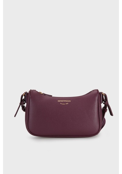 Emporio Armani Logolu Fermuarlı Ayarlanabilir Askılı Omuz Çantası Kadın Çanta Ew000539 Af12036 Ma149 Mürdüm
