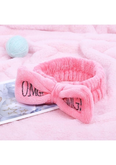 Fiyonklu Omg Saç Bandı Mercan Peluş Saç Bandı Fuşya