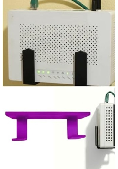 Kendinden Yapışkanlı Duvara Asılabilir Modem Adsl Wifi Router Saklama Duvara Montaj Kutusu Organizer Raf Mor Çok Renkli
