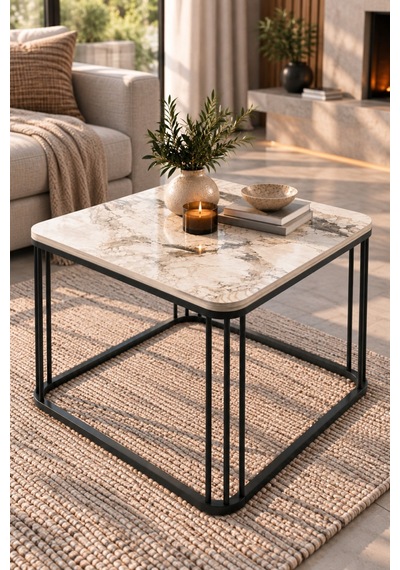 Sulorahome Orta Sehpa 60x60 Cm Beyaz - Efes