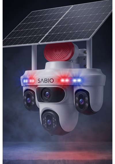 Sabio Solar Triguard 4 Lensli 4g Sim Kartlı Solar Panelli Güvenlik Kamerası