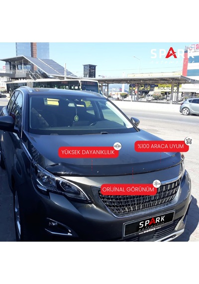 Peugeot 3008 2017 Yılı Ve Sonrası Ön Kaput Rüzgarlık 3mm Siyah