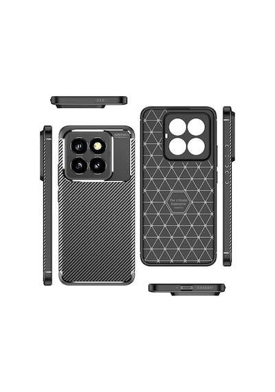 Xiaomi Mi 14t Pro Uyumlu Kılıf Auto Focus Karbon Kapak - Siyah