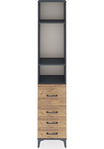 Arges Dolap 3 Raflı 4 Çekmeceli 44x30x221 Antrasit-çam Antrasit Arges Dolap 3 Raflı 4 Çekmeceli 44x30x221 Antrasit-çam Antrasit
