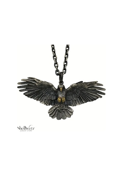 Eagle Spirit 925 Ayar Gümüş Zincir Kartal Unisex Kolye Gümüş