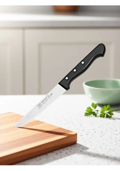 Sürmene Et Ekmek Mutfak Bıçağı 24 Cm Paslanmaz Çelik Dilimleme Doğrama Kesim Bıçağı Sürbisa 61003 Siyah