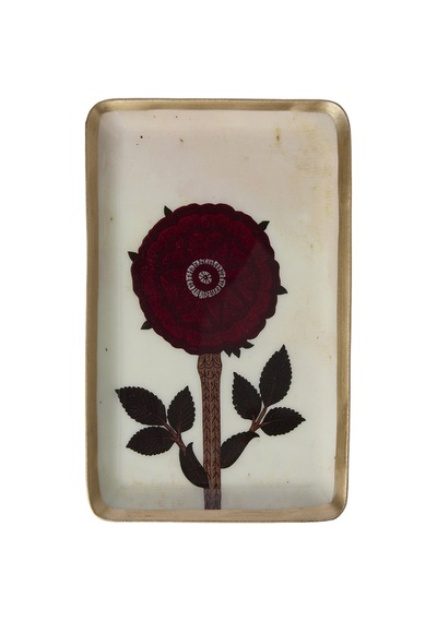 Yargıcı Çiçek Desenli Alüminyum Dikdörtgen Tepsi 15x10x1 Cm 26knhs1028c St