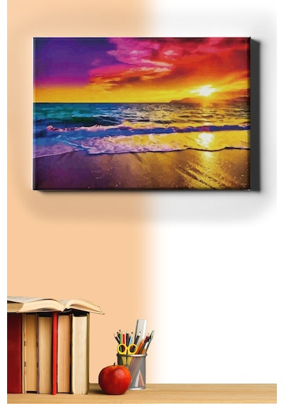 Webstyle Sayılarla Boyama Seti Kasnaklı Dalgalar Ve Günbatımı 60 X 75 Cm