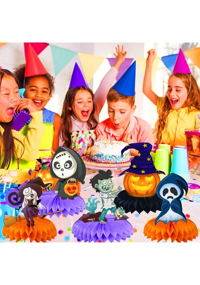 Cadılar Bayramı Petek Toppers, 8 Pcs Centerpieces Temalı Partiler İçin Masa Süslemeleri